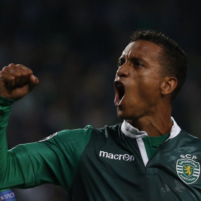 Sporting&#039;s Nani celebrates his goal during their Champions League Group G soccer match against Schalke at Alvalade stadium in Lisbon November 5, 2014.