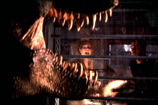 Actors (L-R) Jeff Goldblum, Vince Vaughn and Julianne Moore are shown in a scene from the new film &quot;The Lost World: Jurassic Park&quot;