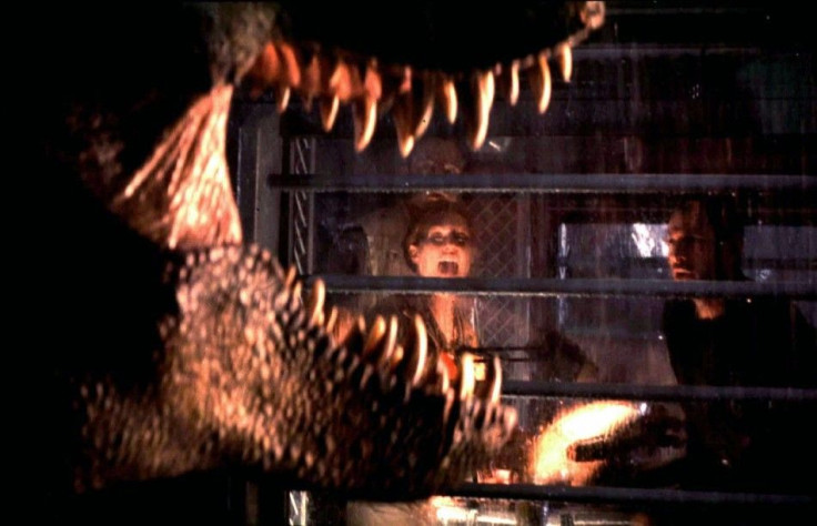 Actors (L-R) Jeff Goldblum, Vince Vaughn and Julianne Moore are shown in a scene from the new film &quot;The Lost World: Jurassic Park&quot;