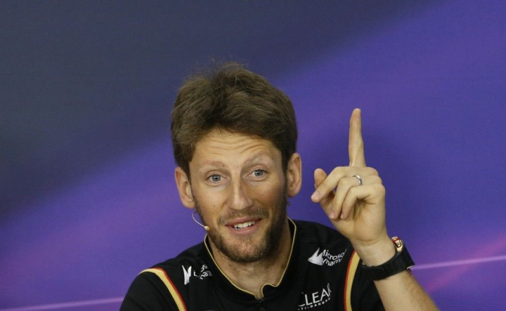 Lotus Formula One driver Romain Grosjean of France gestures during a news conference at the Suzuka circuit in Suzuka, western Japan, October 2, 2014, ahead of Sunday&#039;s Japanese F1 Grand Prix. REUTERS/Yuya Shino