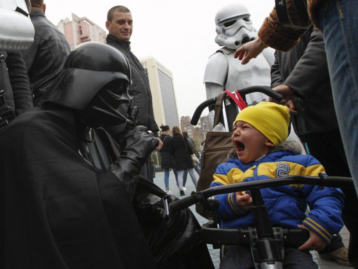 A candidate, presenting himself in the character of &quot;Star Wars&quot; villain Darth Vader