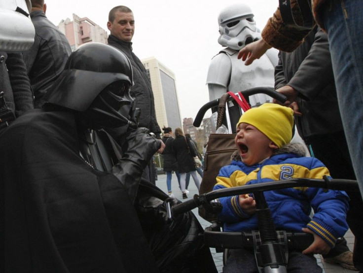 A candidate, presenting himself in the character of "Star Wars" villain Darth Vader