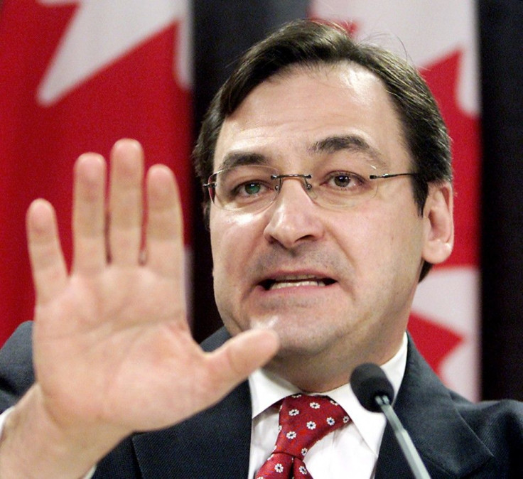 Canadian Justice Minister Martin Cauchon comments on new legislation against child pornography, at a news conference in Ottawa