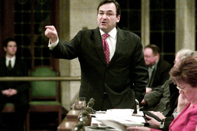 Canadian Justice Minister Martin Cauchon answers questions about new legislation against child pornography in the House of Commons in Ottawa