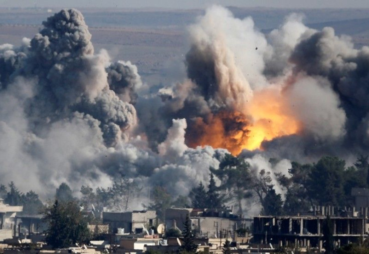 Smoke Rises Over Syrian Town Of Kobani After An Airstrike