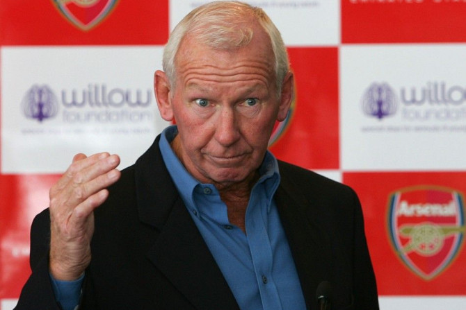 Arsenal's ex-goalkeeper Bob Wilson poses at the launch of Arsenal's Charity of the Season's &quot;The Willow Foundation's&quot; Art Initiative at Emirates Stadium in London September 21, 2006. The Willow Foundation are inviting 50 top 
