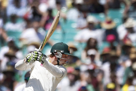 Australia&#039;s Phil Hughes plays a shot during the second day&#039;s play of the third test cricket match against Sri Lanka at the Sydney Cricket Ground