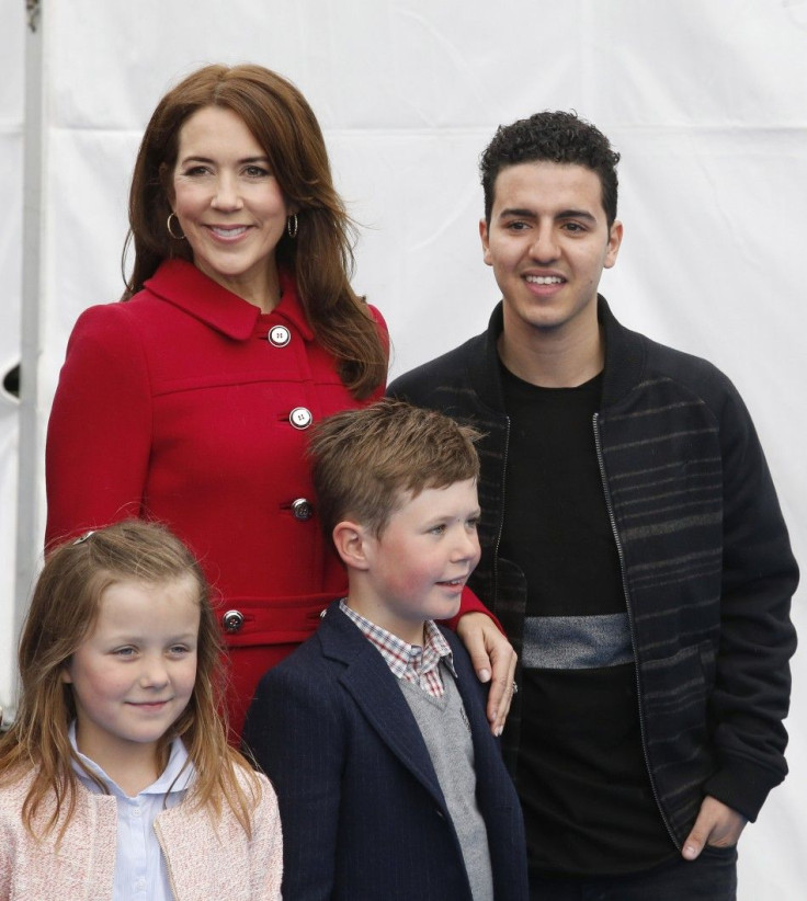 Princess Isabella pose with Danish singer Basim (R) before a dress rehearsal of the 59th annual Eurovision Song Contest at the B&W Hallerne in Copenhagen, May 8, 2014.