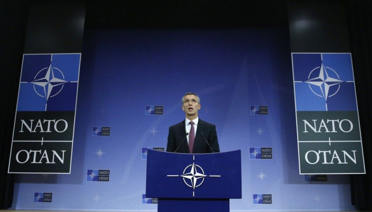 NATO Secretary General Jens Stoltenberg Speaks During A NATO Foreign Ministers Meeting In Brussels