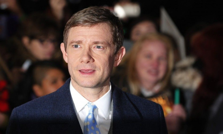 Cast member Martin Freeman poses for photographers as he arrives for the world film premiere of &quot;The Hobbit: The Battle of the Five Armies&quot;