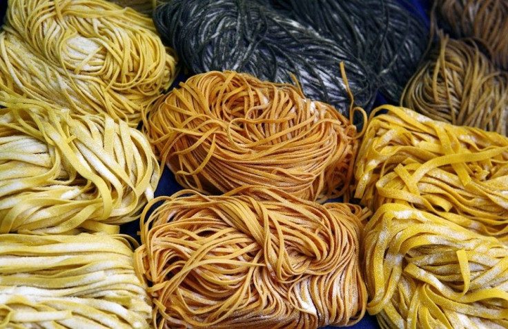 Pasta is displayed at the Alimentaria trade show in Barcelona March 25, 2010. Food and drink manufacturers and distributors from around the world are showcasing their products at Alimentaria until March 26.