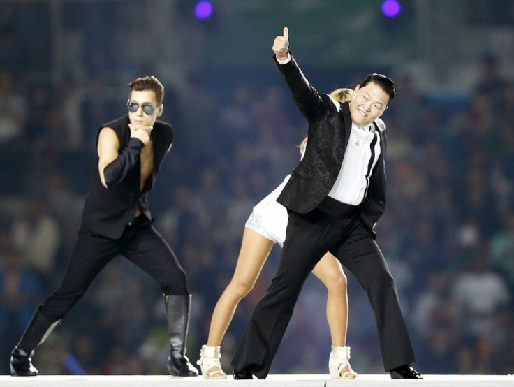 South Korean singer Psy performs during the opening ceremony of the 17th Asian Games in Incheon September 19, 2014.