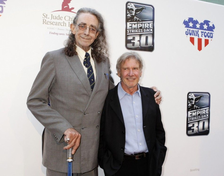 Original cast members Peter Mayhew (L), who portrayed &quot;Chewbacca,&quot; and Harrison Ford, who portrayed Han Solo, attend a screening commemorating the 30th anniversary of &quot;Star Wars: Episode V The Empire Strikes Back&quot;