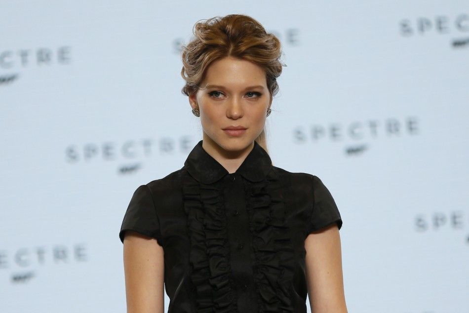 Actress Lea Seydoux poses on stage during an event to mark the start of production for the new James Bond film quotSpectrequot