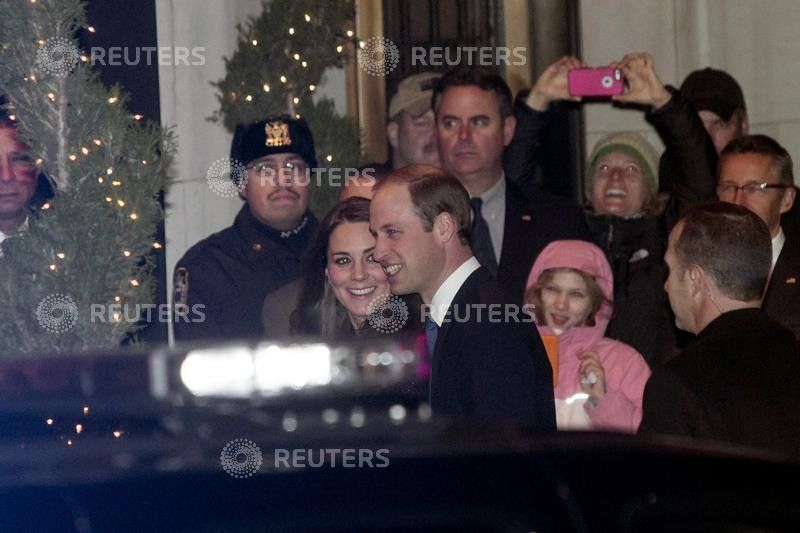 The Duke and Duchess of Cambridge, Prince William and his wife, the former Kate Middleton, now known as Catherine, arrive at the Carlyle Hotel in New York.
