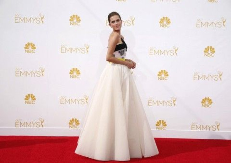 Allison Williams from the HBO series &quot;Girls&quot; arrives at the 66th Primetime Emmy Awards