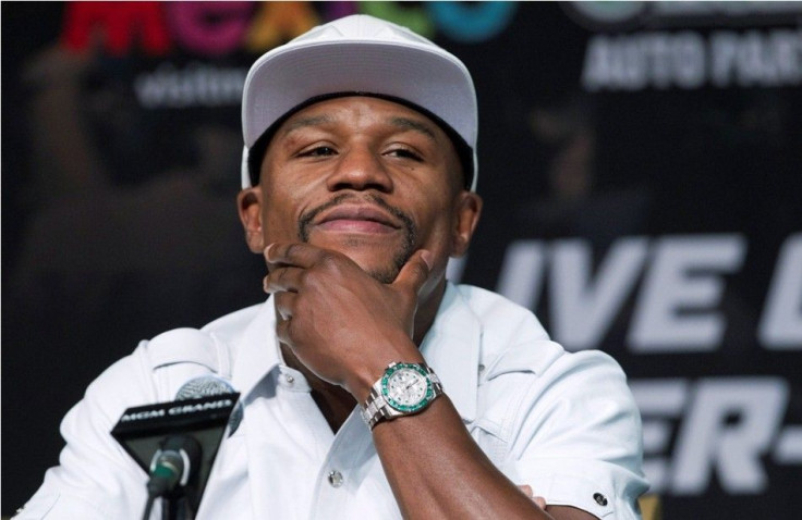 WBC/WBA welterweight champion Floyd Mayweather Jr. of the U.S. attends a news conference at the MGM Grand hotel-casino in Las Vegas