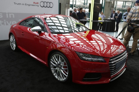 A 2015 Audi TTS is seen during preparations for the 2014 LA Auto Show in Los Angeles, California November 18, 2014. REUTERS/Lucy Nicholson