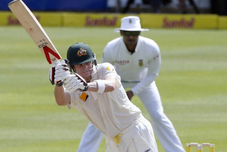Australia&#039;s Steven Smith plays a shot on the second day of their third cricket test match against South Africa in Cape Town, March 2, 2014.