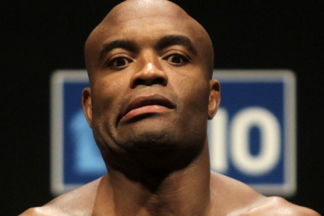 Brazilian UFC (Ultimate Fighting Championship) fighter Anderson Silva attends an official weigh-in in Rio de Janeiro August 26, 2011. UFC Rio, a professional mixed martial arts (MMA) competition will be held in Rio de Janeiro on August 27.