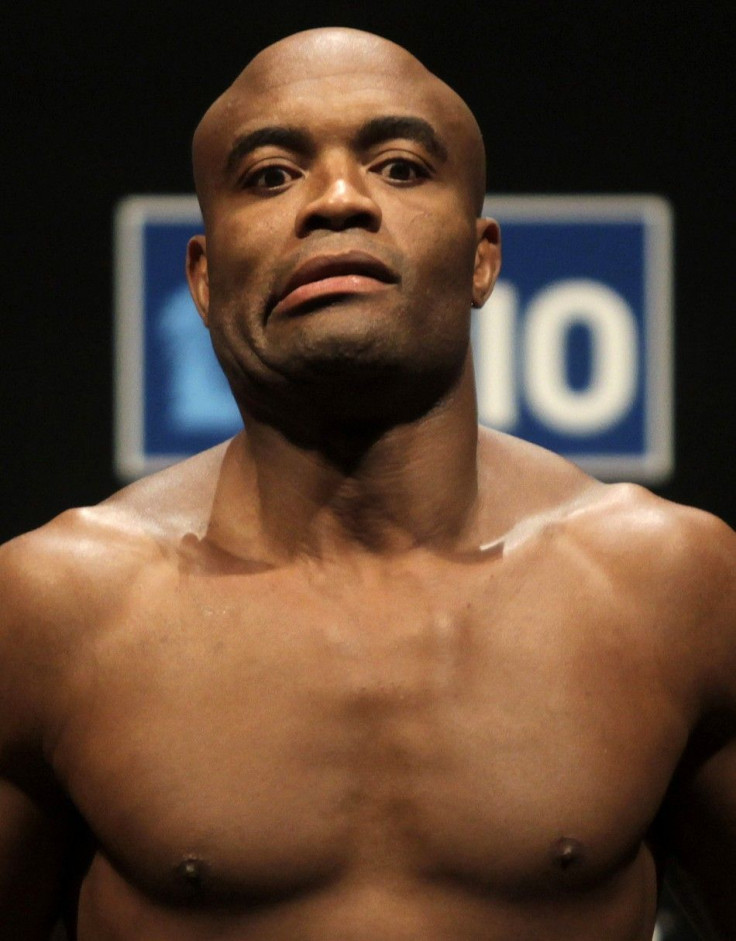 Brazilian UFC (Ultimate Fighting Championship) fighter Anderson Silva attends an official weigh-in in Rio de Janeiro August 26, 2011. UFC Rio, a professional mixed martial arts (MMA) competition will be held in Rio de Janeiro on August 27.