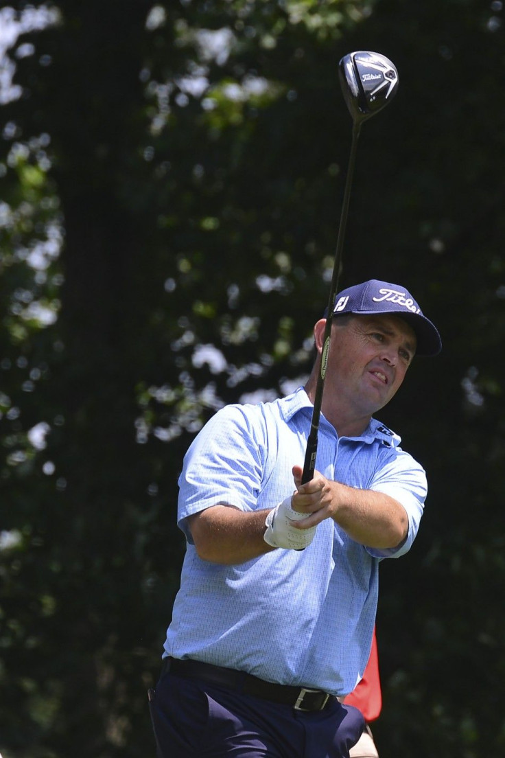 Bethesda, MD, USA; Greg Chalmers hits his tee shot on the fourth hole during the second round of the Quicken Loans National golf tournament at Congressional Country Club - Blue Course.