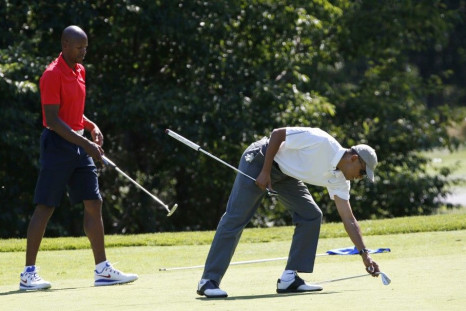 Ray Allen playing golf with U.S. President Barack Obama