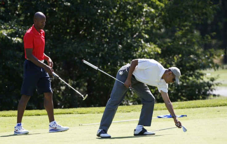 Ray Allen playing golf with U.S. President Barack Obama