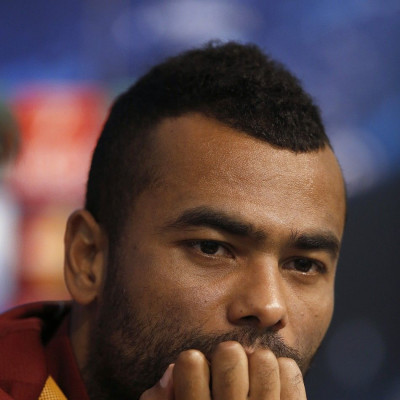 AS Roma&#039;s Ashley Cole attends a news conference at Etihad Stadium in Manchester, northern England September 29, 2014. AS Roma will play Manchester City in the Champions League on Tuesday.