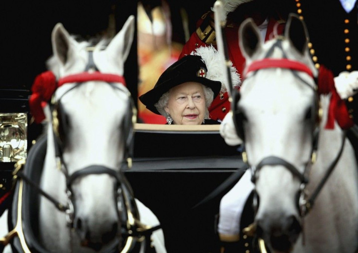 Britain&#039;s Queen Elizabeth travels by carriage after the annual Order of the Garter Service at St George&#039;s Chapel at Windsor Castle in Windsor