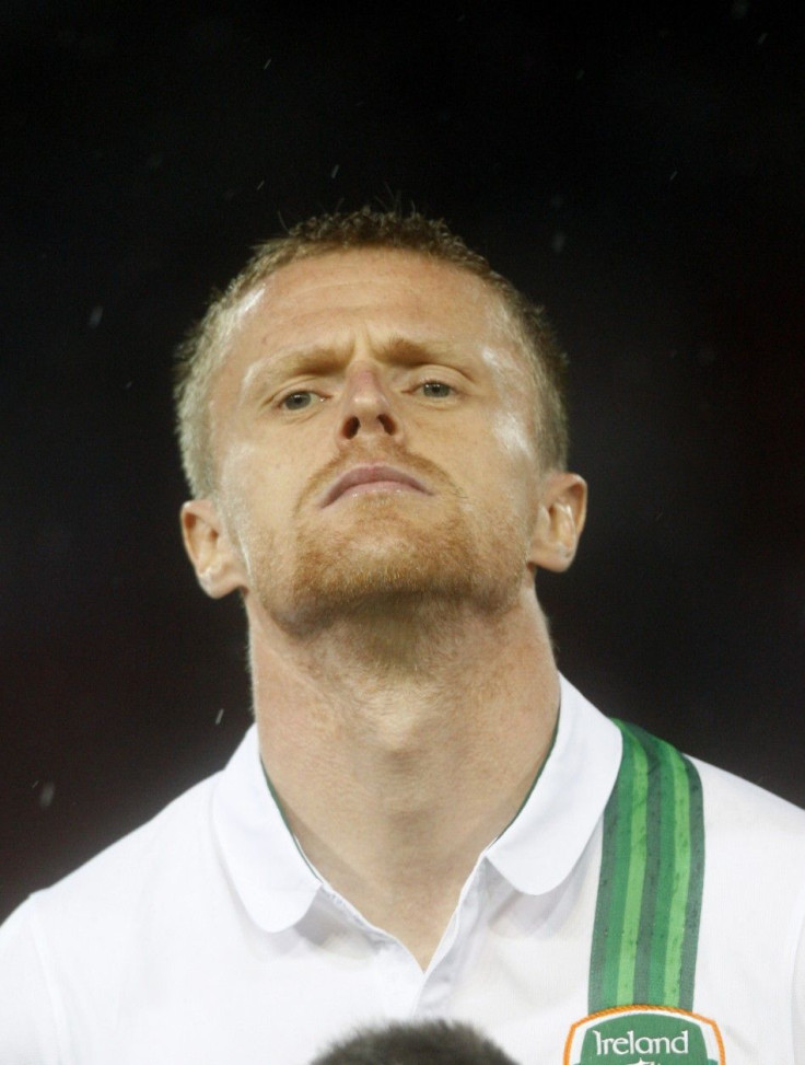 Ireland&#039;s national soccer team player Damien Duff stands before their international friendly soccer match against Hungary in Budapest&#039;s Puskas stadium June 4, 2012.