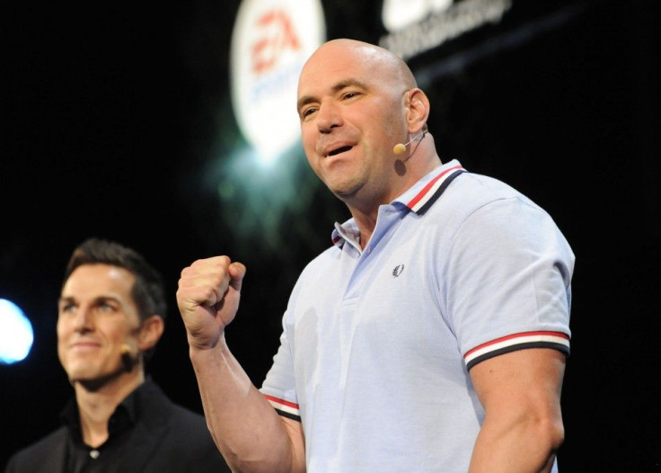 President of the Ultimate Fighting Championship (UFC) Dana White And Electronic Arts' Executive Vice President And Head Of EA Sports Andrew Wilson (L)