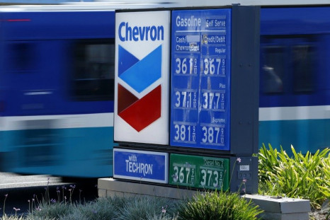 Current gas prices are shown at a Chevron gas station in Encinitas, California October 10, 2014.  Oil prices are hovering just above $90 per barrel, a level last seen in June 2012, putting a strong spotlight on OPEC producing countries. They face calls to