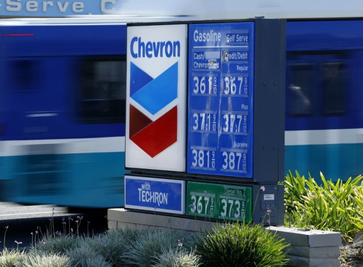 Current gas prices are shown at a Chevron gas station in Encinitas, California October 10, 2014.  Oil prices are hovering just above $90 per barrel, a level last seen in June 2012, putting a strong spotlight on OPEC producing countries. They face calls to
