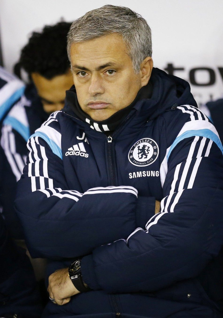 Chelsea&#039;s manager Jose Mourinho sits on the bench before their English League Cup quarter-final soccer match against Derby County at the iPro Stadium in Derby, central England, December 16, 2014.