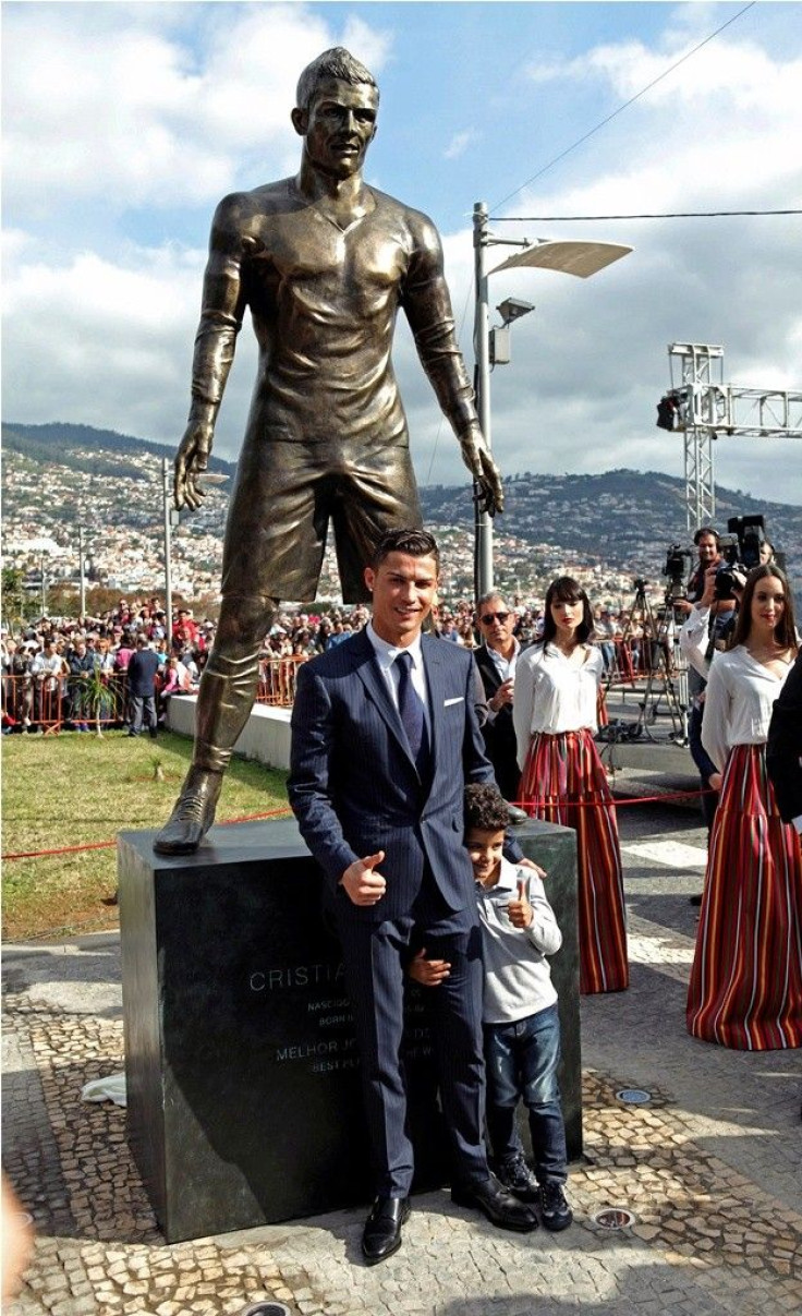 Portugal&#039;s Cristiano Ronaldo poses with his son Cristiano Ronaldo Junior