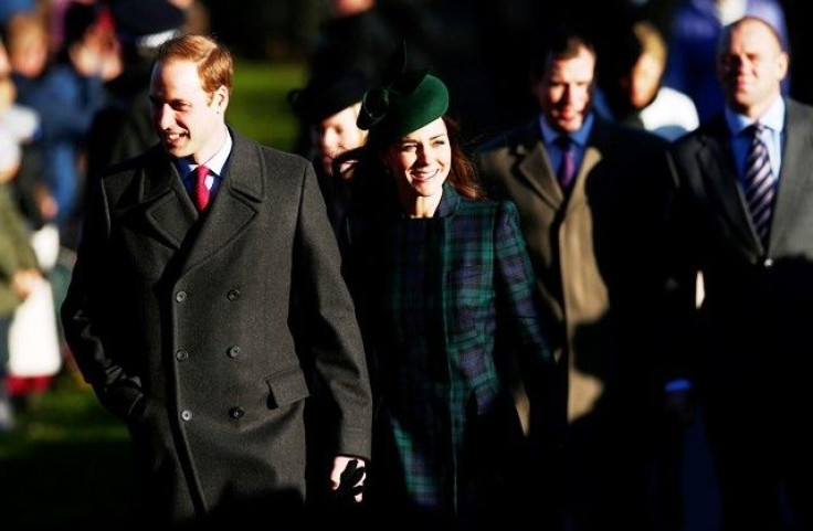 Britain&#039;s Prince William and Catherine, the Duchess of Cambridge, walk to a Christmas Day morning service at the church on the Sandringham Estate in Norfolk, eastern England, December 25, 2013.