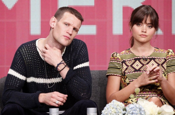Actor Matt Smith (L) who plays character Dr. Who on the BBC America cable channel series &quot;Dr. Who&quot;  takes part in a panel discussion with co-star Jenna Coleman at the Television Critics Association Cable TV Summer press tour in Beverly Hills, Ca
