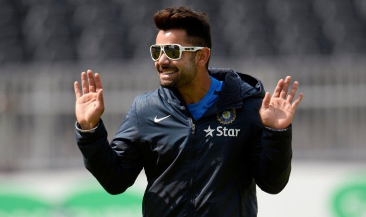 India&#039;s Virat Kohli gestures during a training session before the fourth cricket test match against England