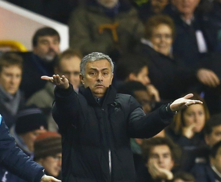 Chelsea manager Jose Mourinho reacts during their English Premier League soccer match against Tottenham Hotspur at White Hart Lane in London January 1, 2015.