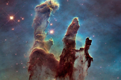A Hubble telescope photograph of the iconic Eagle Nebula&#039;s &quot;Pillars of Creation&quot;