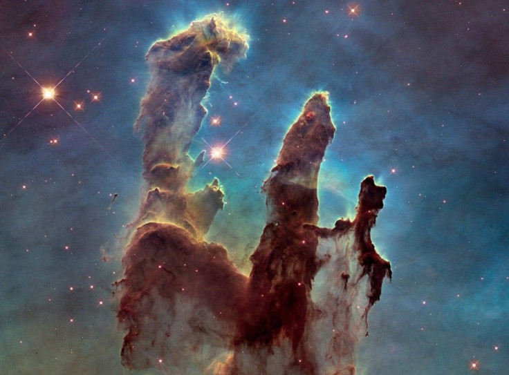 A Hubble telescope photograph of the iconic Eagle Nebula&#039;s &quot;Pillars of Creation&quot;