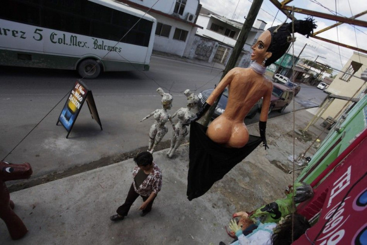 A pinata depicting TV celebrity Kim Kardashian hangs outside a workshop in Reynosa December 4, 2014.