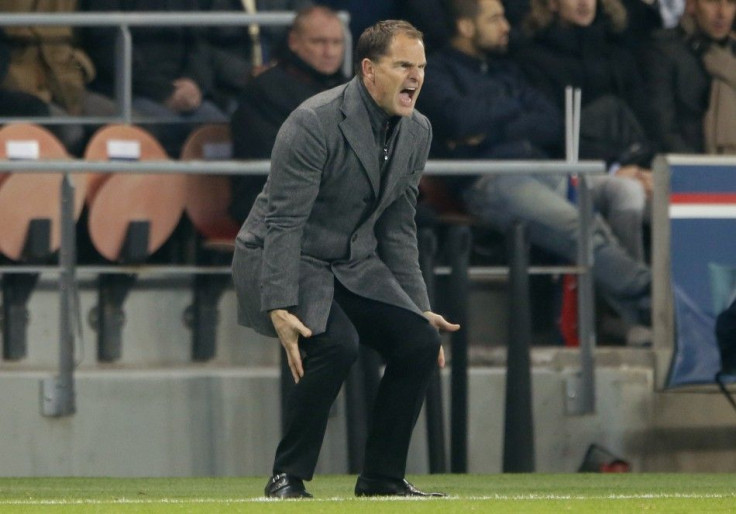 Ajax Amsterdam&#039;s coach Frank De Boer reacts during their Champions League Group F soccer match against Paris St Germain at the Parc des Princes Stadium in Paris November 25, 2014.