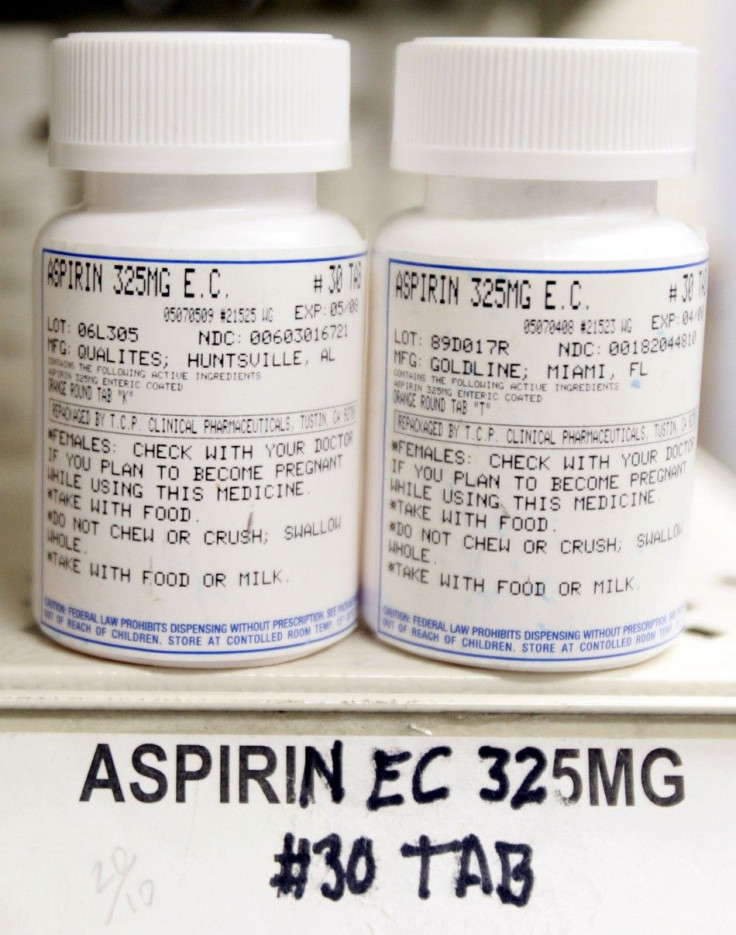 Generic Aspirin pain medication pills are shown in the pharmacy of the J.W.C.H. safety-net clinic in the center of skid row in downtown Los Angeles, July 30, 2007.