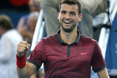 Grigor Dimitrov of Bulgaria celebrates his win against Jeremy Chardy of France during their men&#039;s singles second round match at the Brisbane International tennis tournament in Brisbane, January 7, 2015. REUTERS/Jason Reed