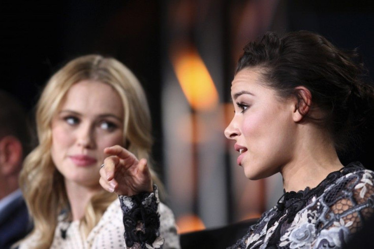 Actors Hannah New and Jessica Parker Kennedy (R) participate in the Starz &quot;Black Sails&quot; panel