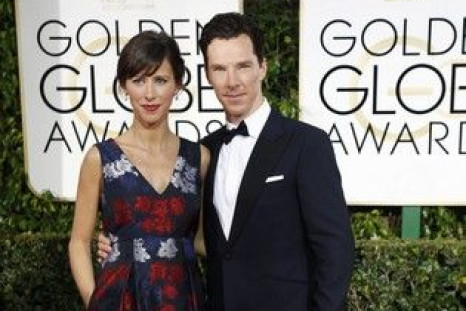 Actor Benedict Cumberbatch and Sophie Hunter arrive at the 72nd Golden Globe Awards in Beverly Hills