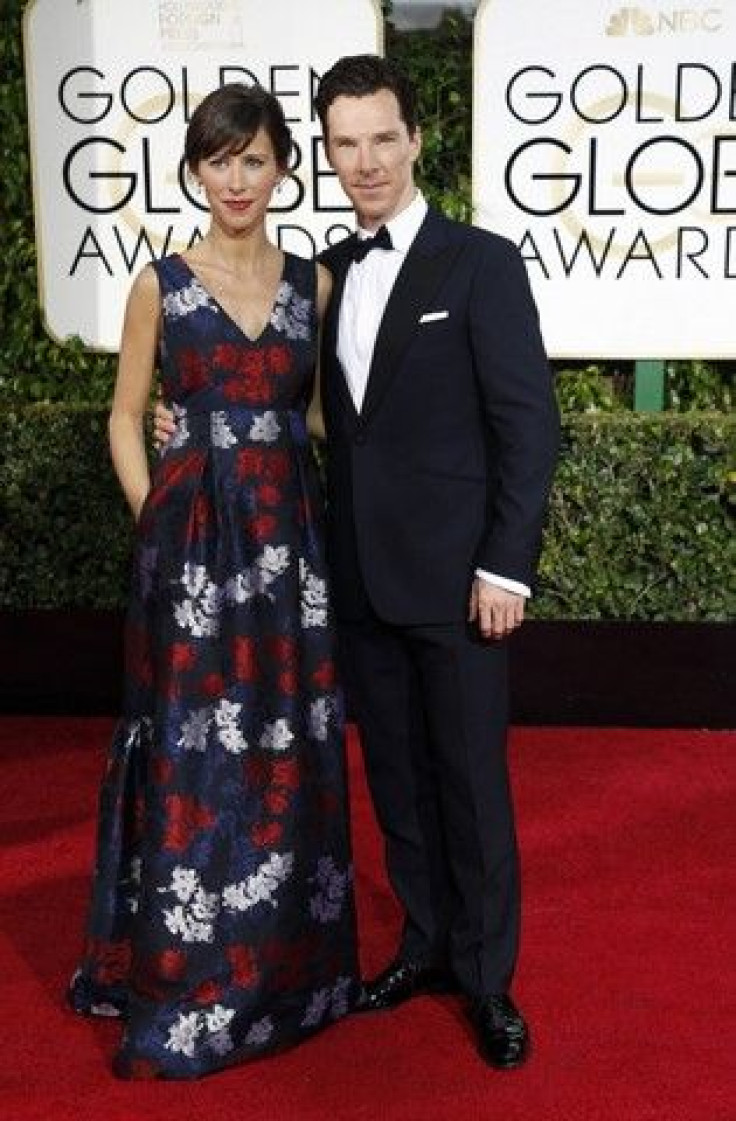 Actor Benedict Cumberbatch and Sophie Hunter arrive at the 72nd Golden Globe Awards in Beverly Hills
