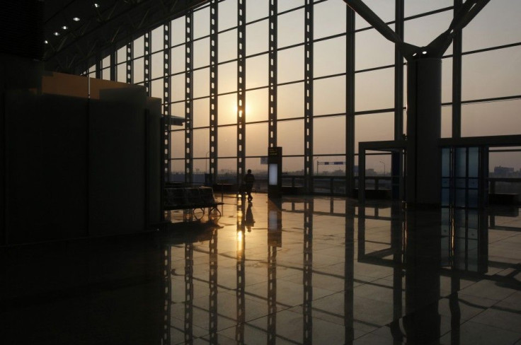 A worker leaves the new terminal two wing at Noi Bai international airport in Hanoi